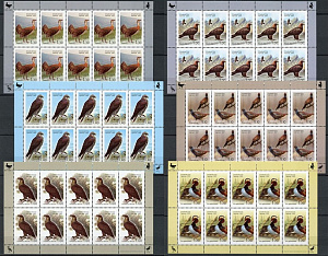 Таджикистан, 2007, Птицы, 6 листов